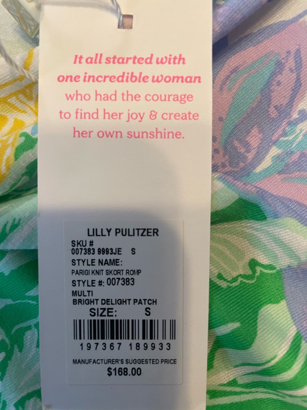 NWT Lilly Pulitzer Parigi Romper ~Bright Delight Patch Size Small - Picture 5 of 5